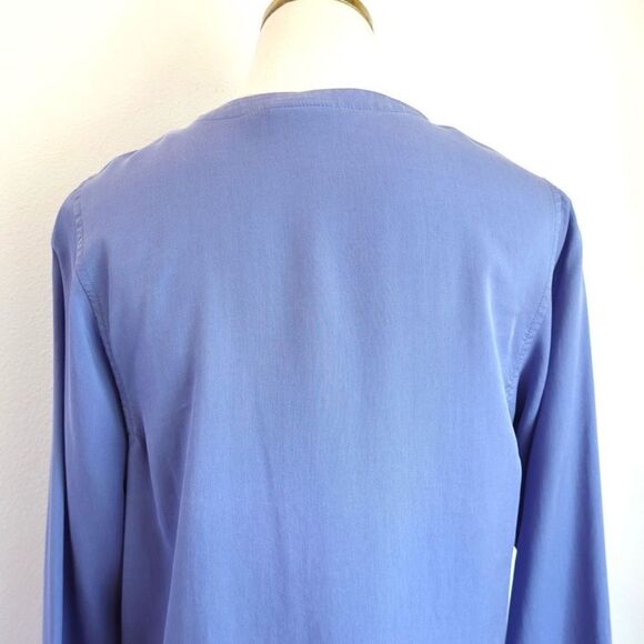 J.Jill Pure Jill is 100% Tencel Collarless Button Down Blue Periwinkle Size XS - Picture 12 of 16